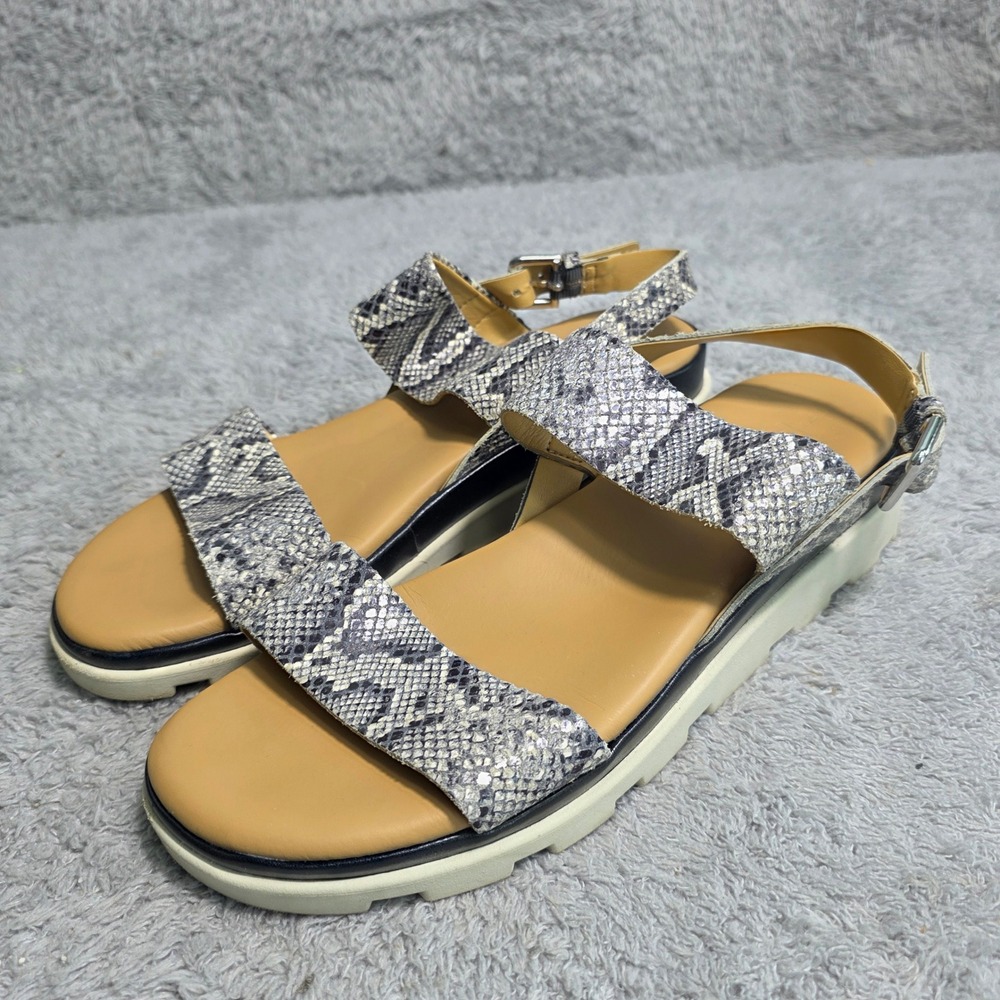 The FLEXX Platform Sandals Snakeskin Leather Slingback Womens EU 39‎ Sz 8